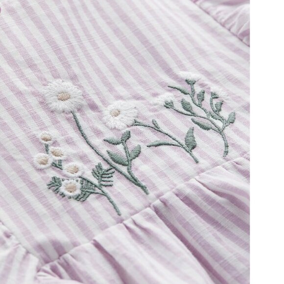 H&M 2-piece Patterned Muslin Set Light Dusty Purple Striped Baby 9-12M - Picture 4 of 9